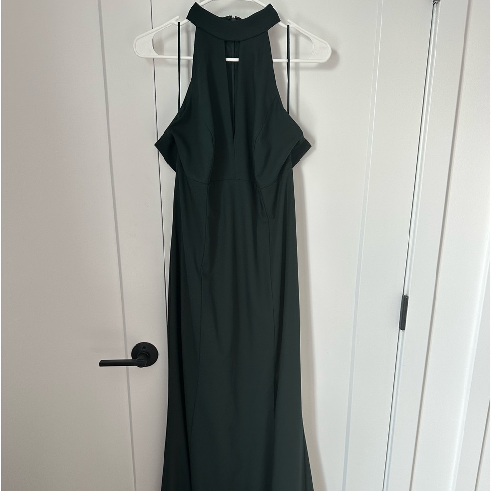 Green halter top bridesmaid dress